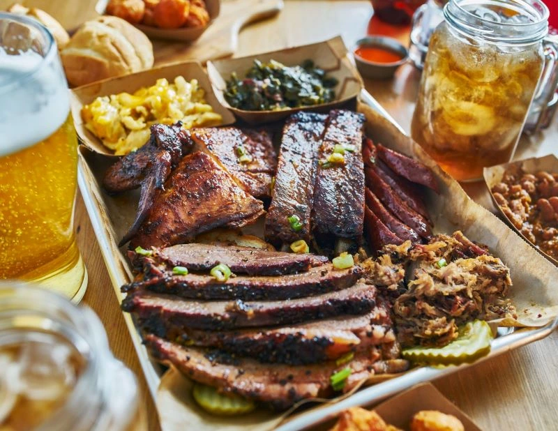 Smoked barbecue plate in Waco