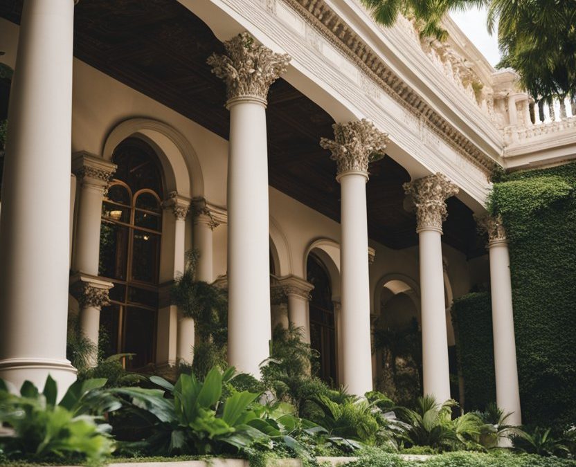A serene view of the Armstrong Browning Library and Museum surrounded by lush greenery.