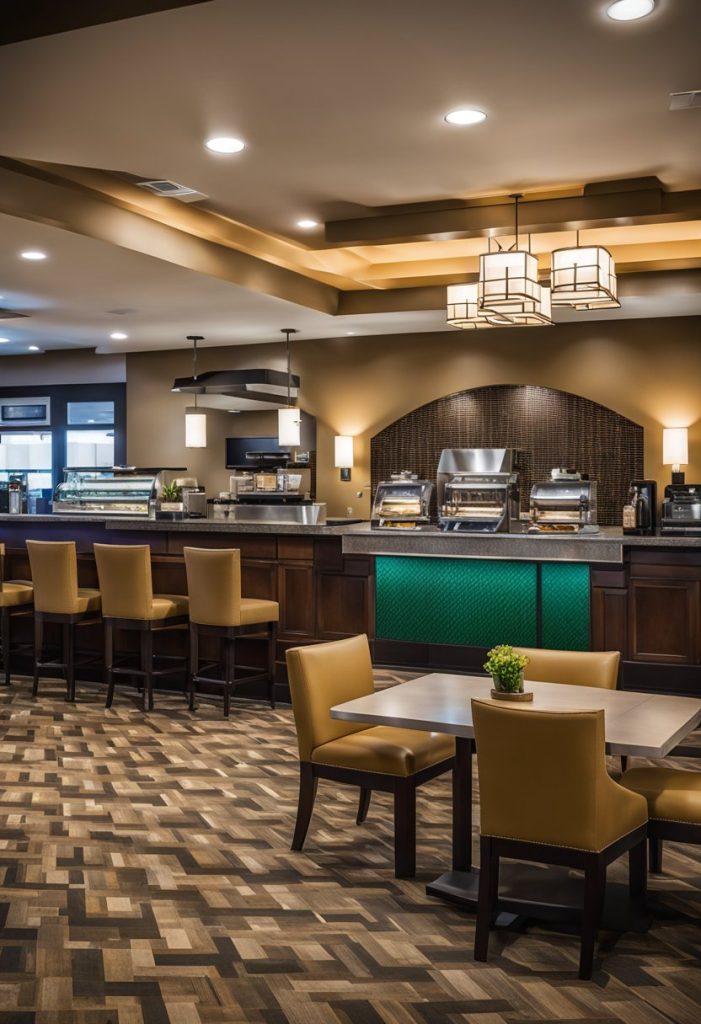 The Comfort Suites Waco North hotel is surrounded by various dining options in Waco