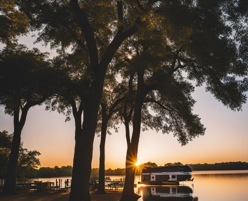 Scenic view of Lakeside Oasis RV Park in Waco, Texas