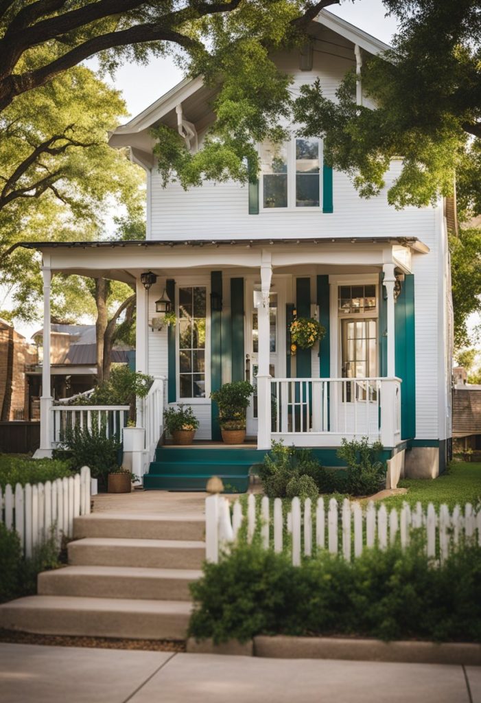 
A cozy home nestled near downtown Waco, with a charming exterior and a welcoming front porch. The surrounding area is bustling with local shops and restaurants, creating a vibrant and lively atmosphere.