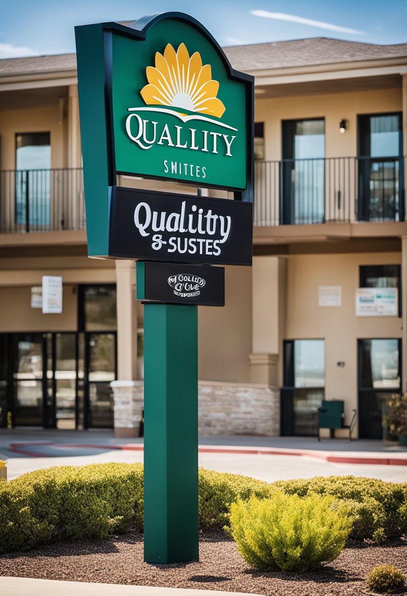A sunny day at a Quality Inn & Suites in Waco, with a welcoming entrance and a budget-friendly sign