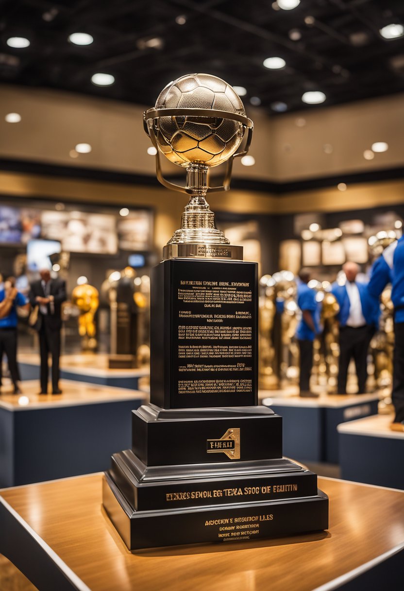 Visitors explore exhibits, trophies, and memorabilia at the Texas Sports Hall of Fame. Displays highlight legendary athletes and their achievements