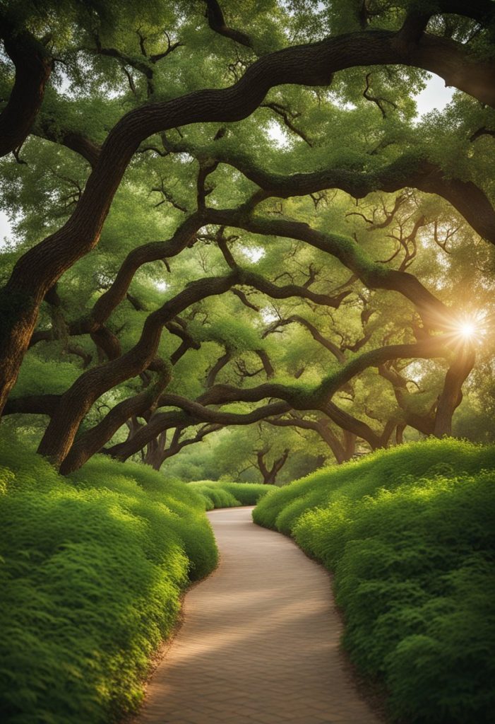 Lush greenery and winding trails of Cameron Park showcase Waco's natural beauty. The serene atmosphere and picturesque landscapes offer unique experiences for visitors
