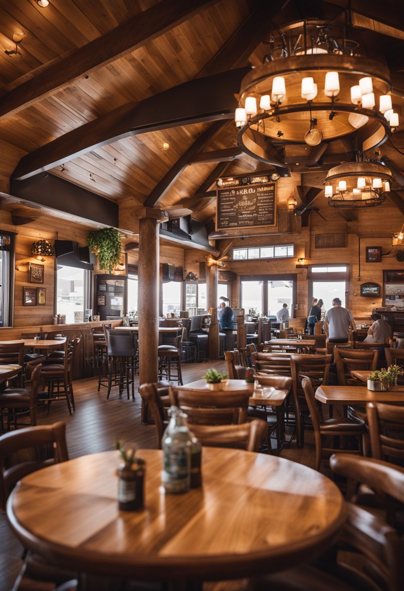 A bustling Texas Roadhouse in Waco with rustic decor, patrons enjoying hearty meals, and a lively atmosphere