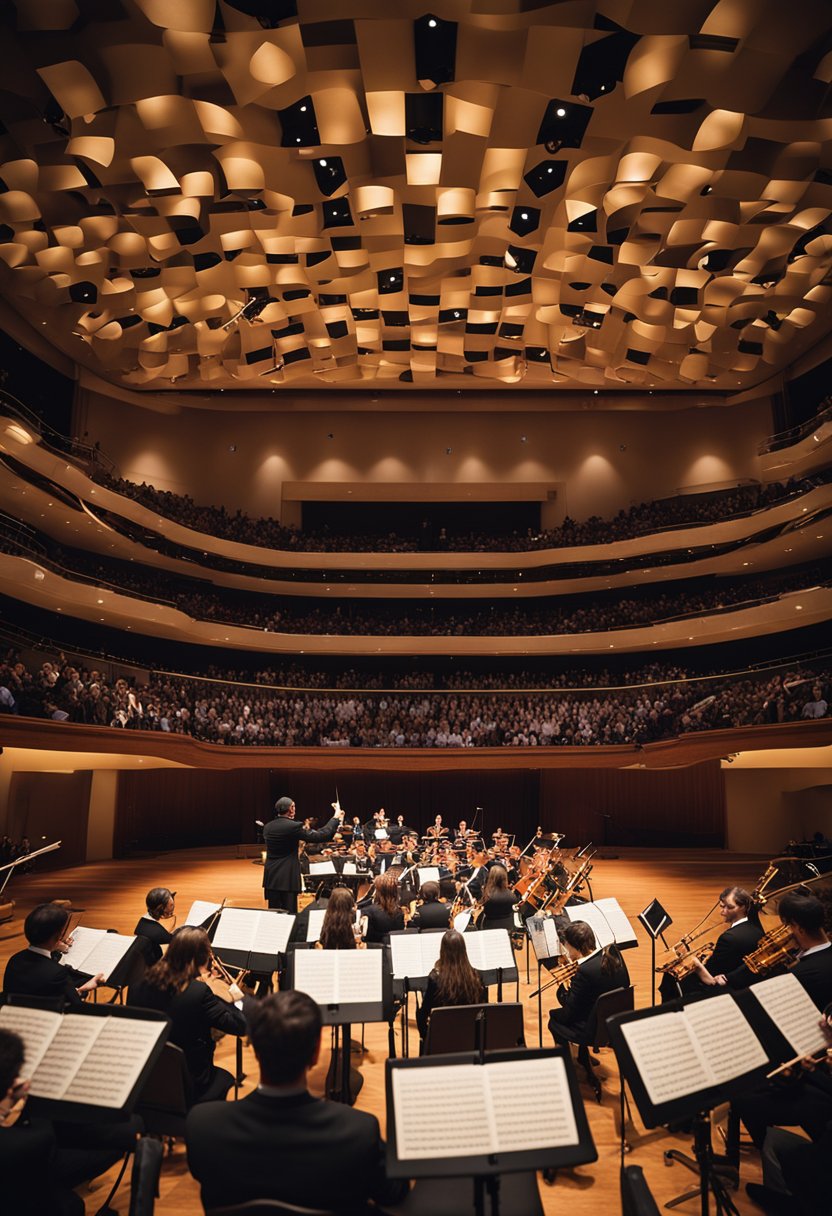 The Waco Symphony Orchestra performs with instruments and visuals representing various local cultures in Waco