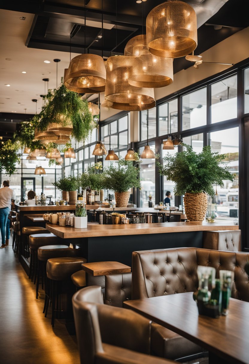 The bustling atmosphere of Cava health conscious restaurants in Waco, with vibrant decor and a focus on fresh, wholesome ingredients