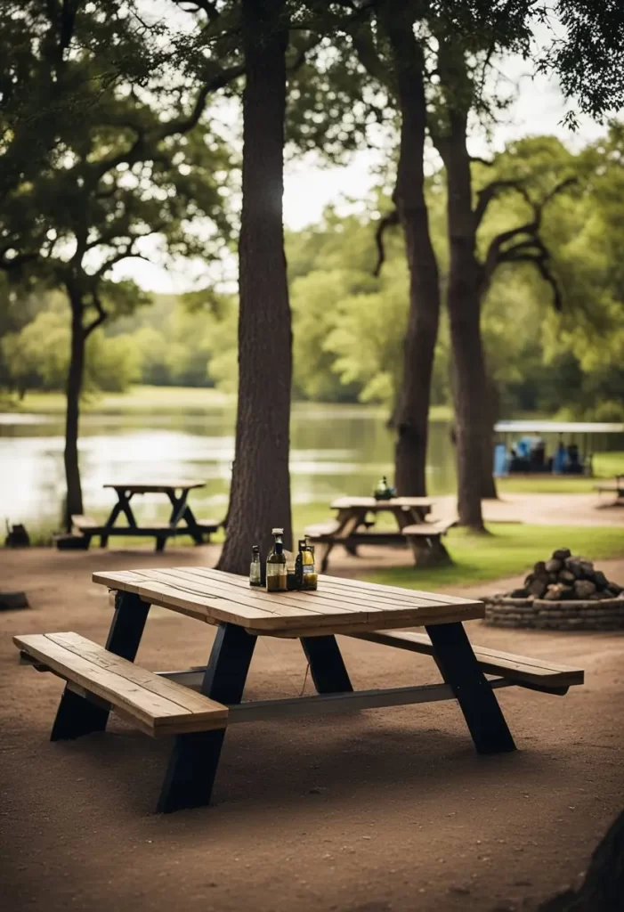 Campsite amenities and activities in Waco