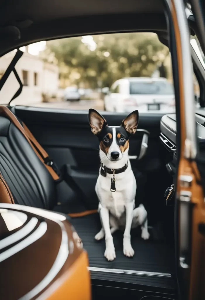 Travelling with Pets in Waco: A dog sitting inside a car looking at the camera