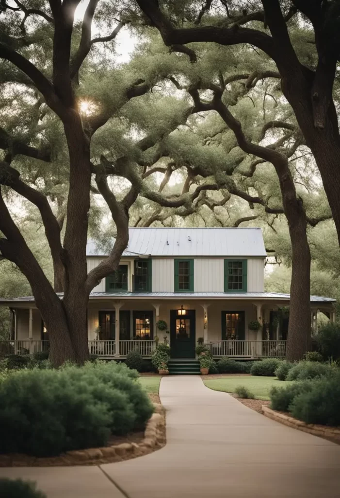 A cozy bed and breakfast nestled among towering trees near Cameron Park in Waco, Texas. Perfect for those seeking a Bed and Breakfast Near Cameron Park in Waco.