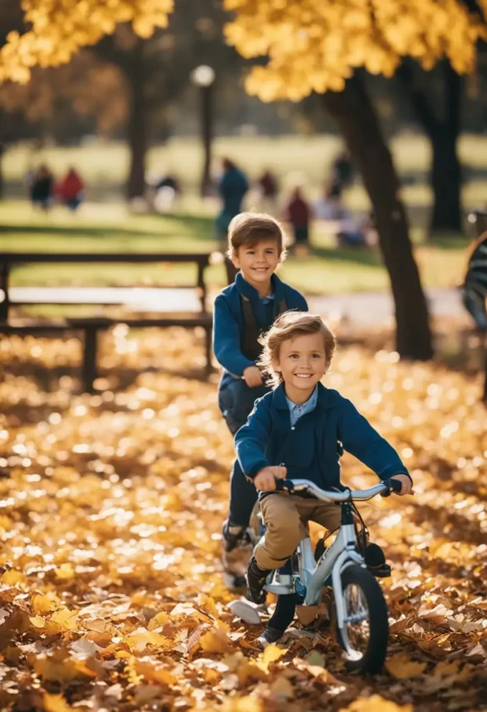 What to Do in Waco Texas This November: Enjoy Fall Festivities and Local Attractions - People kayaking on the Brazos River, surrounded by fall foliage and a clear blue sky. Cyclists riding along the scenic river trail with the Waco Suspension Bridge in the background.