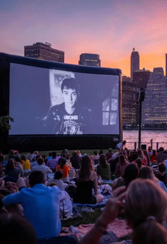 Fun Things to Do in Waco Texas This December: Friends Enjoying a Movie Night in the Park