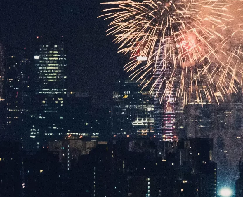 Watching fireworks from a hotel - Where to Stay in Waco for New Year's Eve 2024