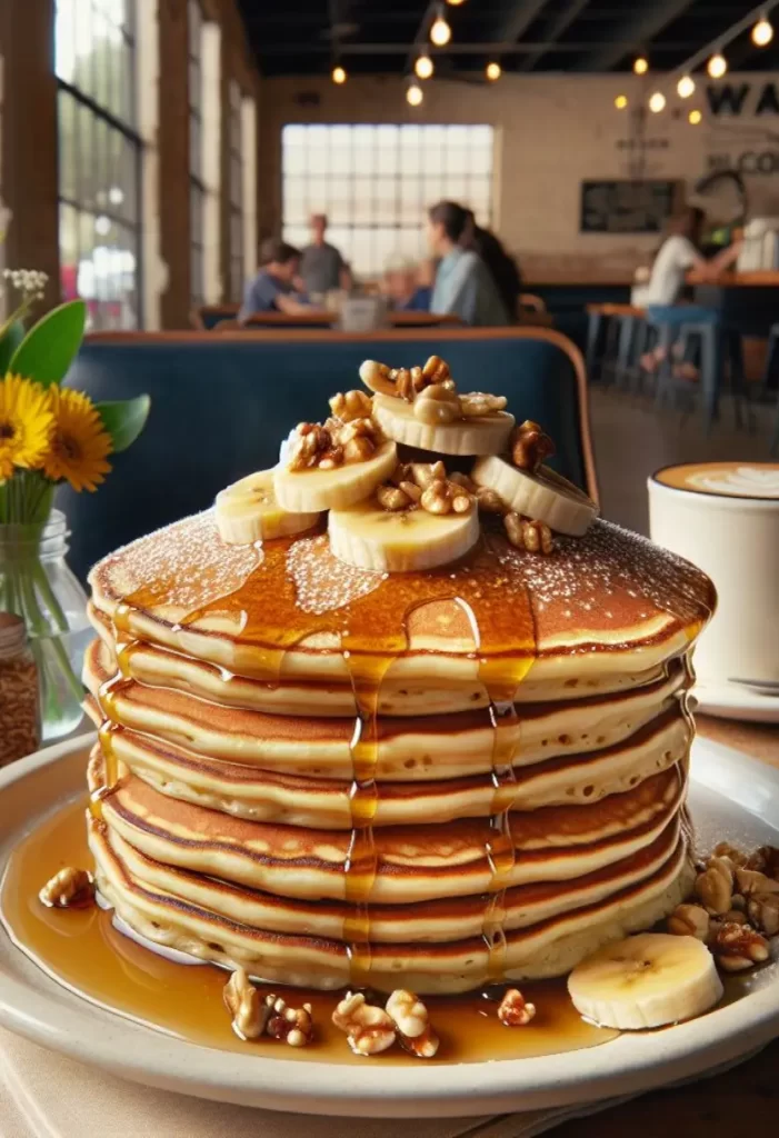 Fluffy Banana Nut Pancakes at Café Cappuccino in Waco, Texas - 10 Best Brunch Restaurants in Waco, Texas