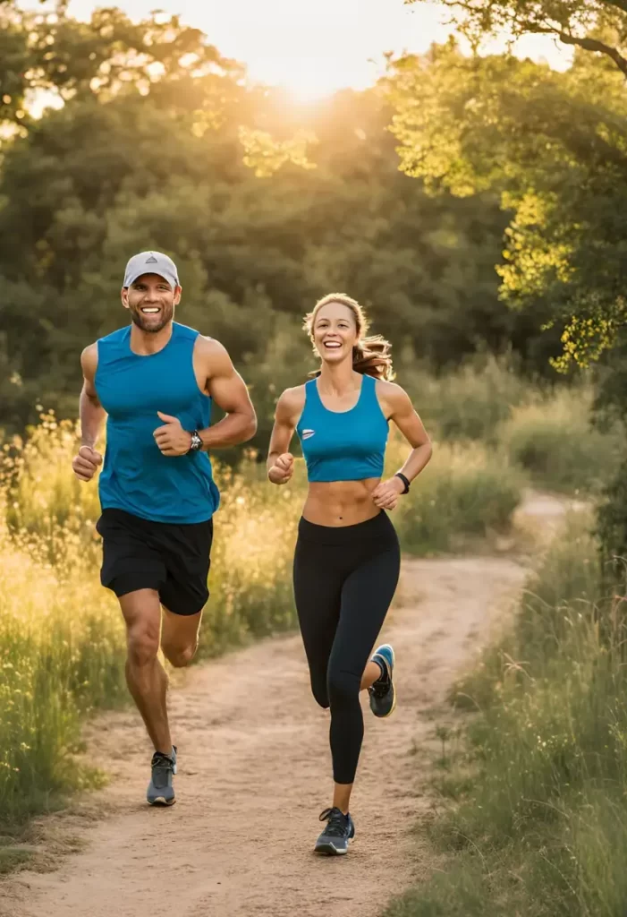 Couple running in one of the 10 Safe Outdoor Trails and Parks in Waco Texas