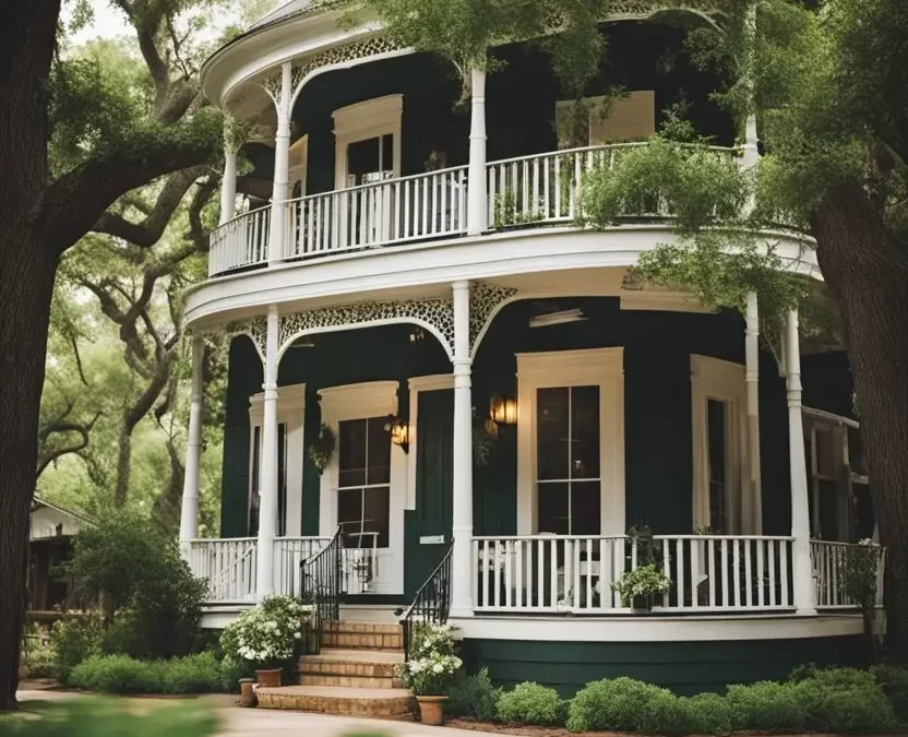 A cozy bed and breakfast nestled in the heart of Waco, Texas, surrounded by lush greenery and a charming small-town atmosphere. Where to Stay in Waco Texas.