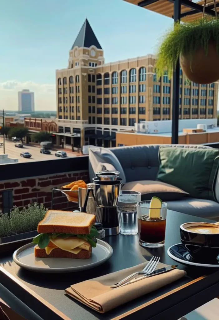 Rooftop brunch at Dichotomy Coffee & Spirits in Waco, Texas - 10 Best Brunch Restaurants in Waco, Texas.