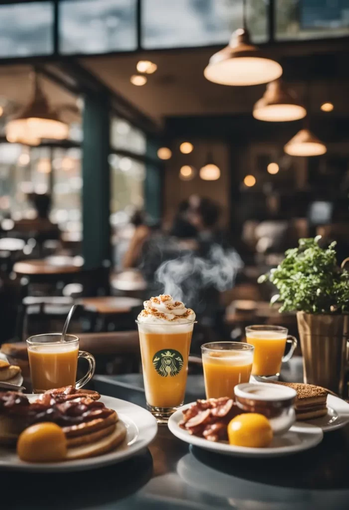 A bustling morning scene at a cozy Waco breakfast spot, with steaming coffee, sizzling bacon, and smiling locals enjoying their favorite morning meals. One of the 10 Best Breakfast Spots in Waco, Texas.