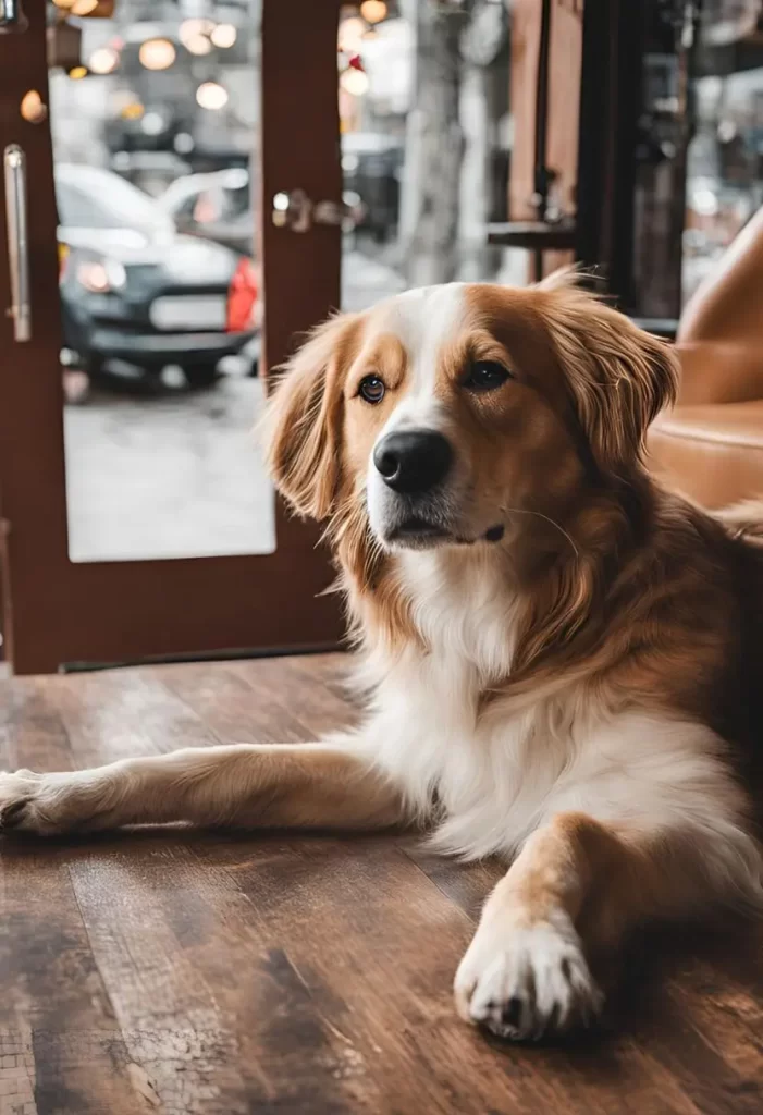 Dog in a pet-friendly boutique shop in Waco, Texas