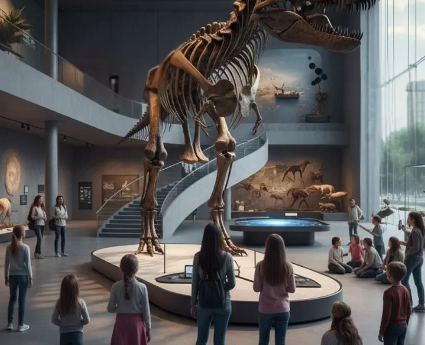 Interior view of a Historical Museum in Waco, Texas, showing educational exhibits and artifacts.